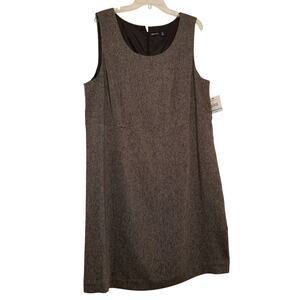 NWT- Relativity Womens Dress Jumper Black Twill Tweed Sleeveless Back Zip SZ 20W
